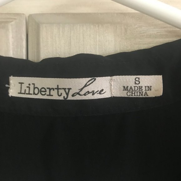 Black Button Down Tank Work Blouse - Picture 6 of 6